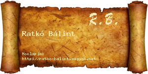 Ratkó Bálint névjegykártya